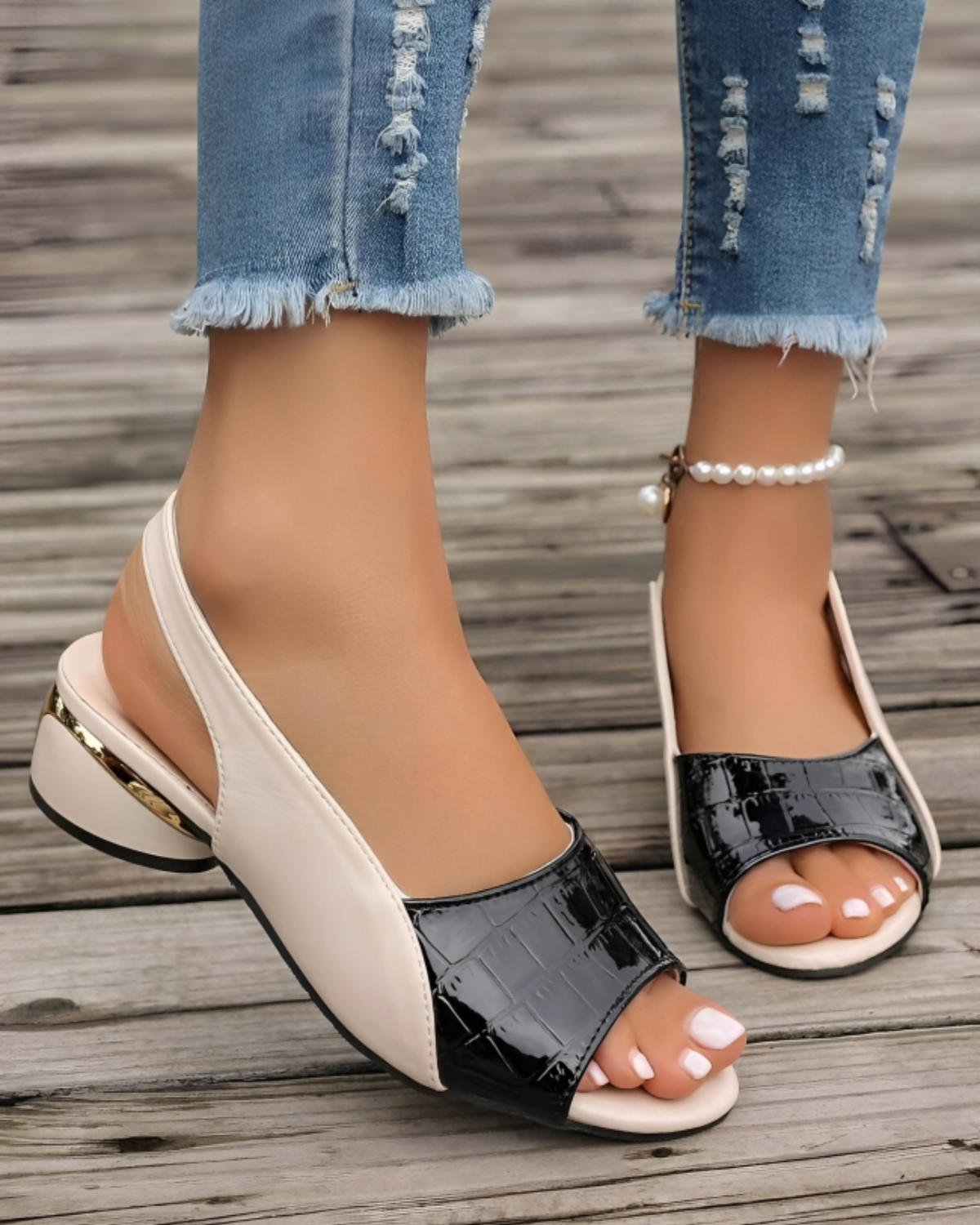 Camela™ Slingback Élégance – Sandales à Talon Bloc