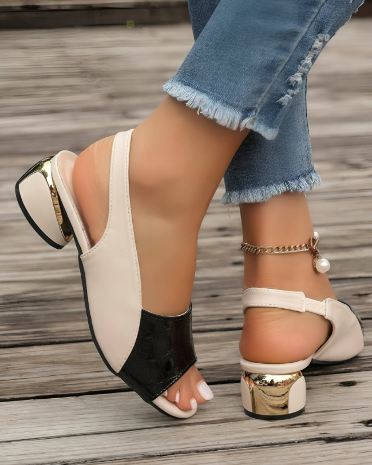 Camela™ Slingback Élégance – Sandales à Talon Bloc
