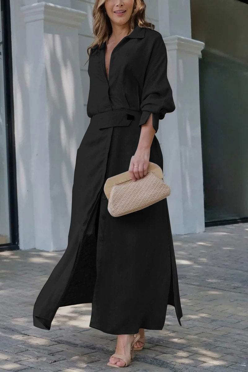 LINA™ | Robe Longue Élégante en Lin
