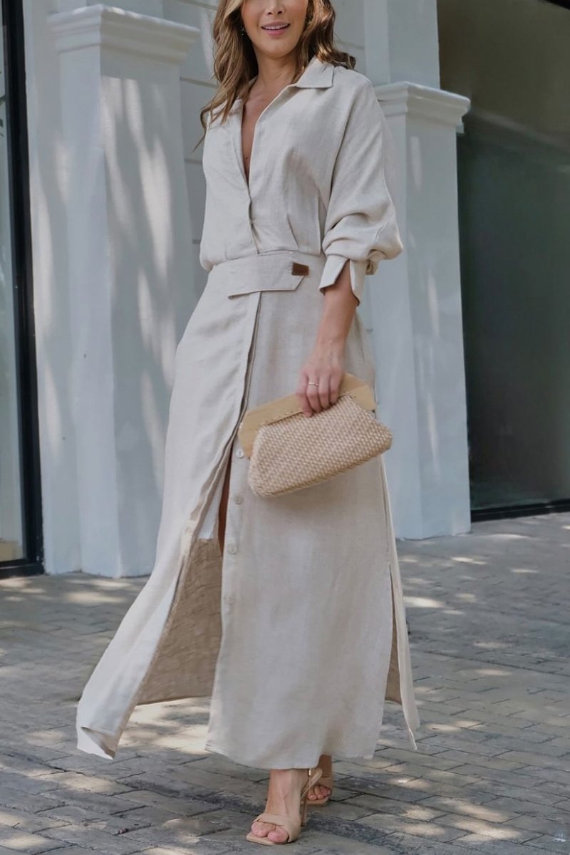 LINA™ | Robe Longue Élégante en Lin
