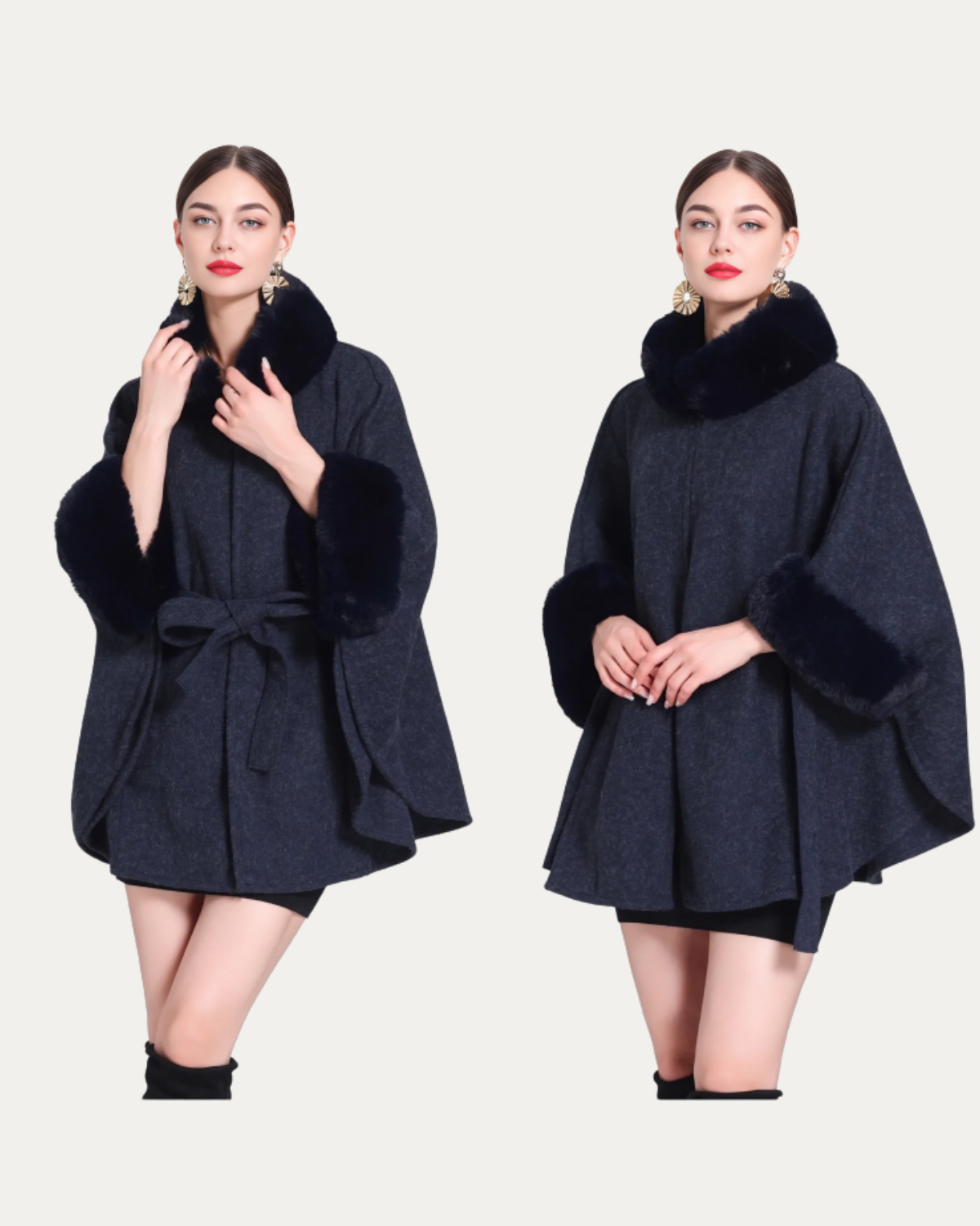 Poncho avec Ceinture Frontale