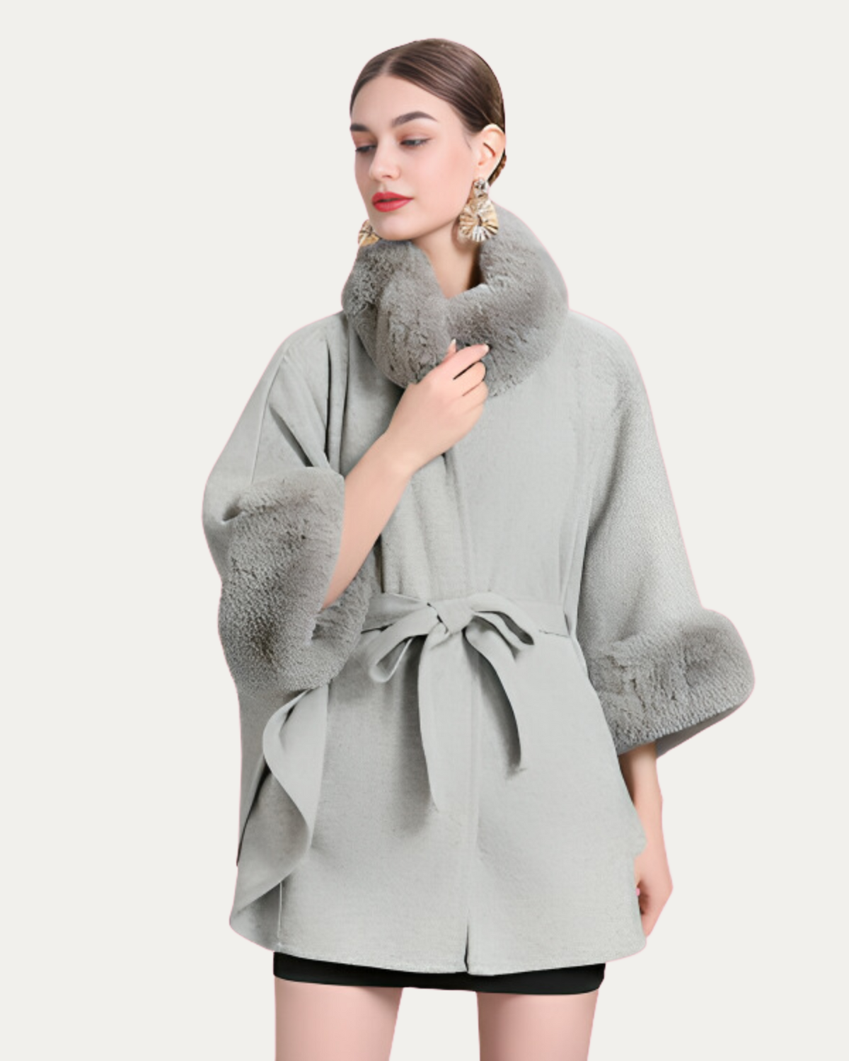 Poncho avec Ceinture Frontale