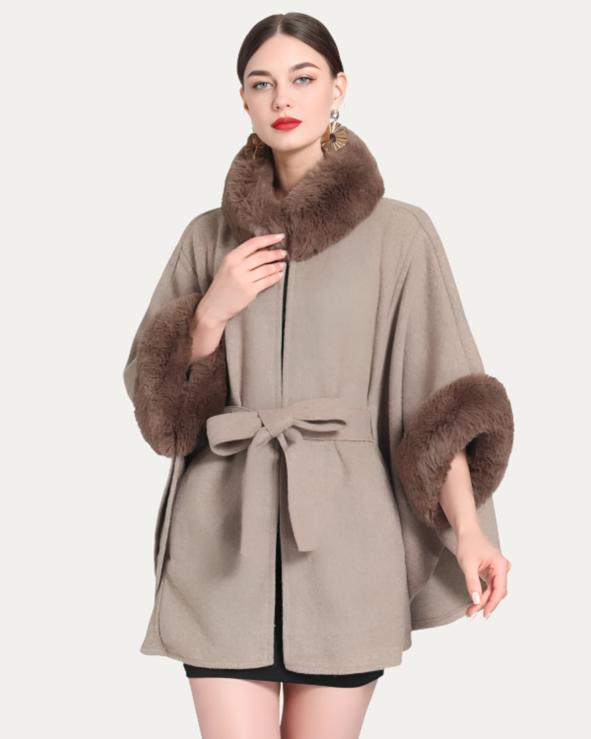 Poncho avec Ceinture Frontale