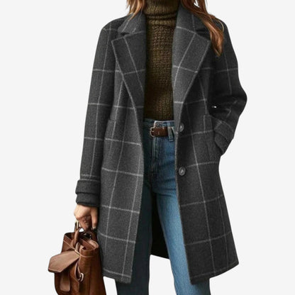 Saloua | Manteau Structuré à Carreaux