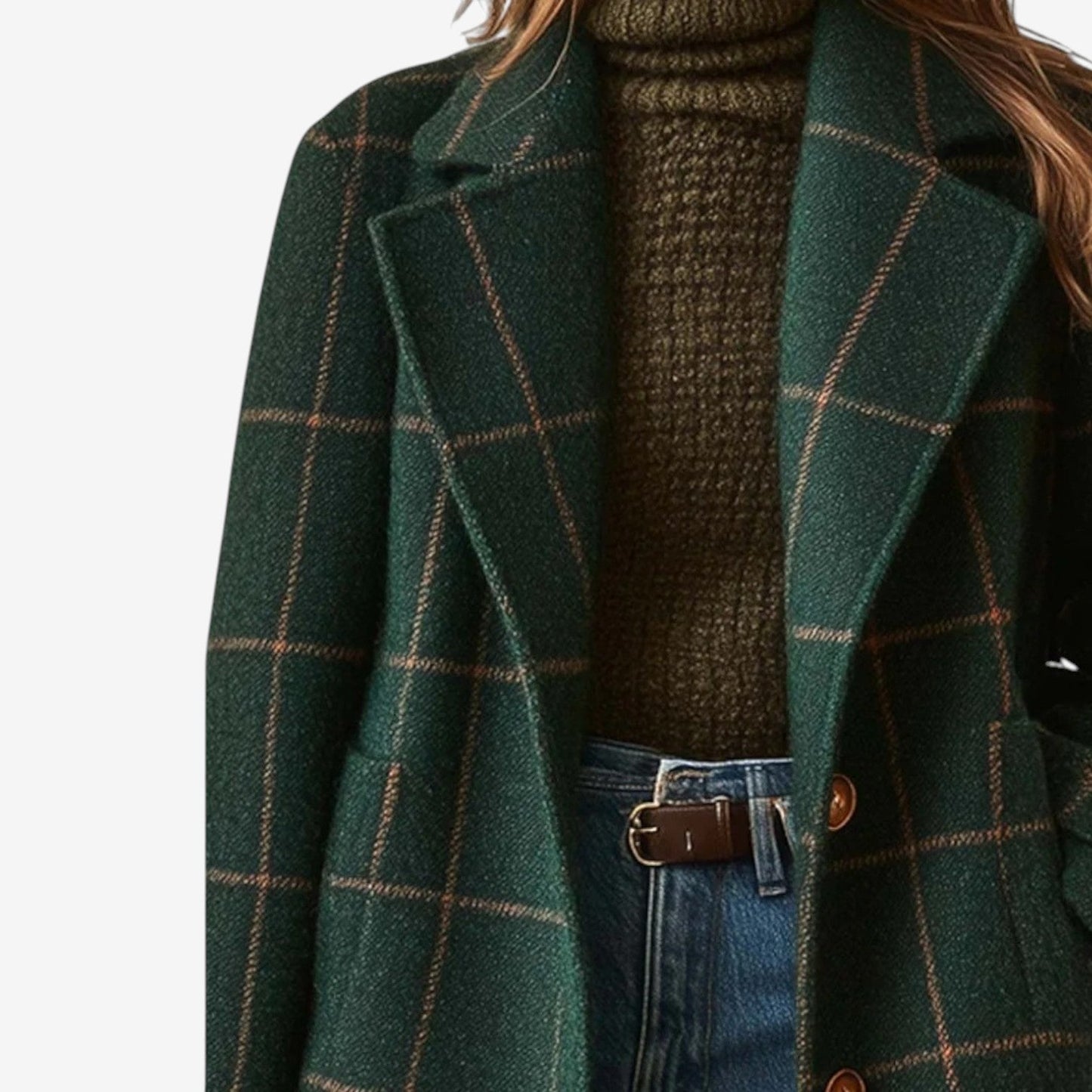 Saloua | Manteau Structuré à Carreaux