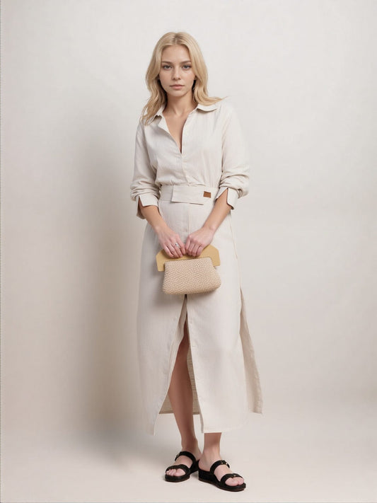 LINA™ | Robe Longue Élégante en Lin