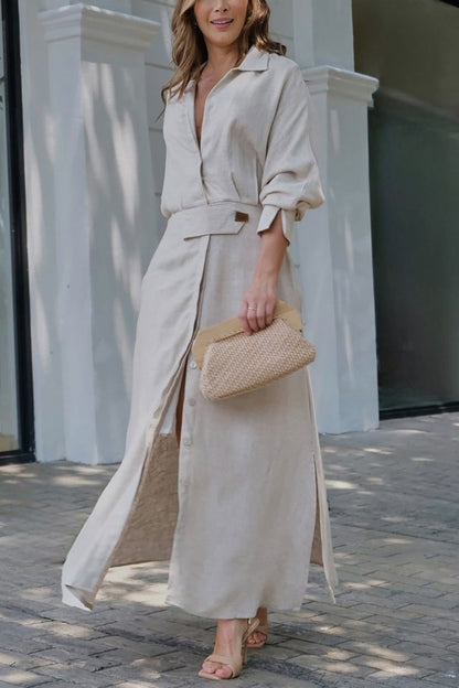 LINA™ | Robe Longue Élégante en Lin
