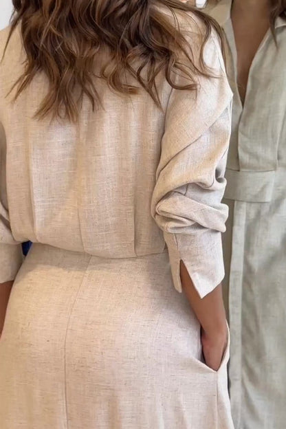 LINA™ | Robe Longue Élégante en Lin
